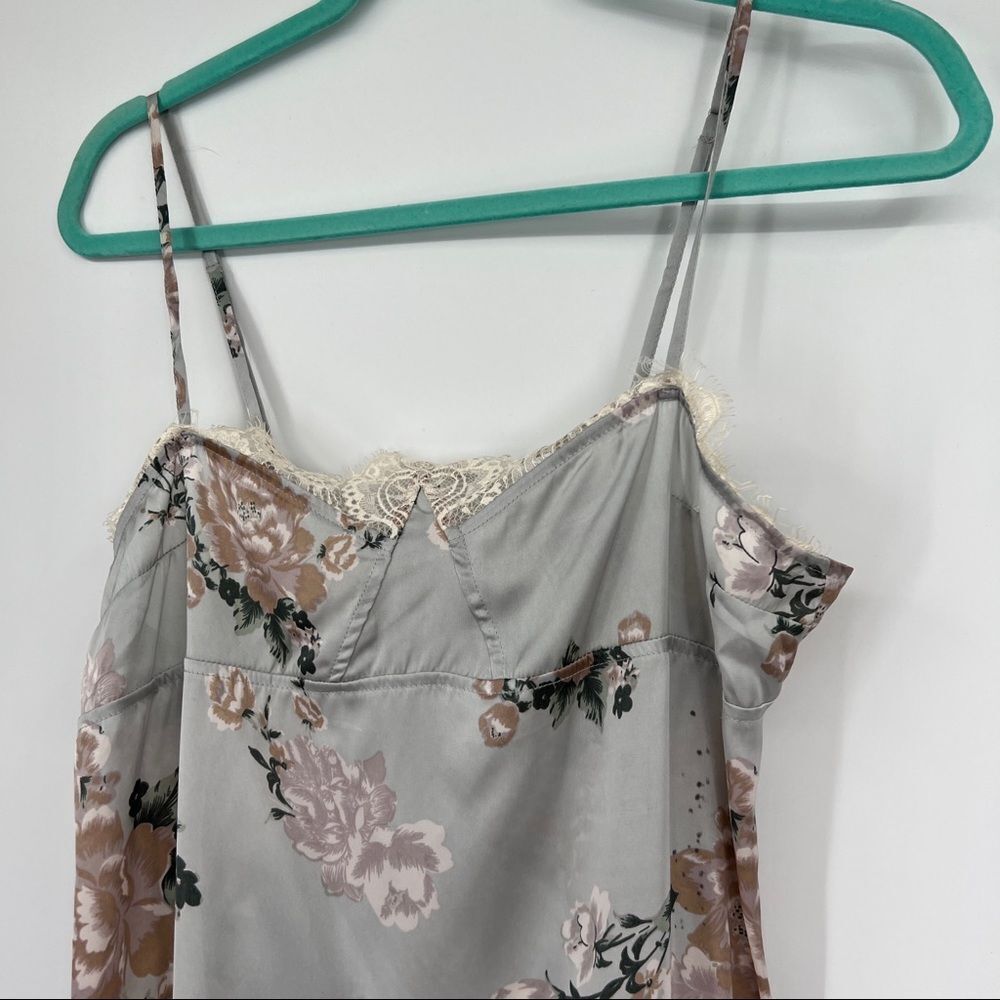 Y2K Intimately Free People Floral Sleeveless Lace-trim Slip Eyelash Fringe Dress - Picture 2 of 11